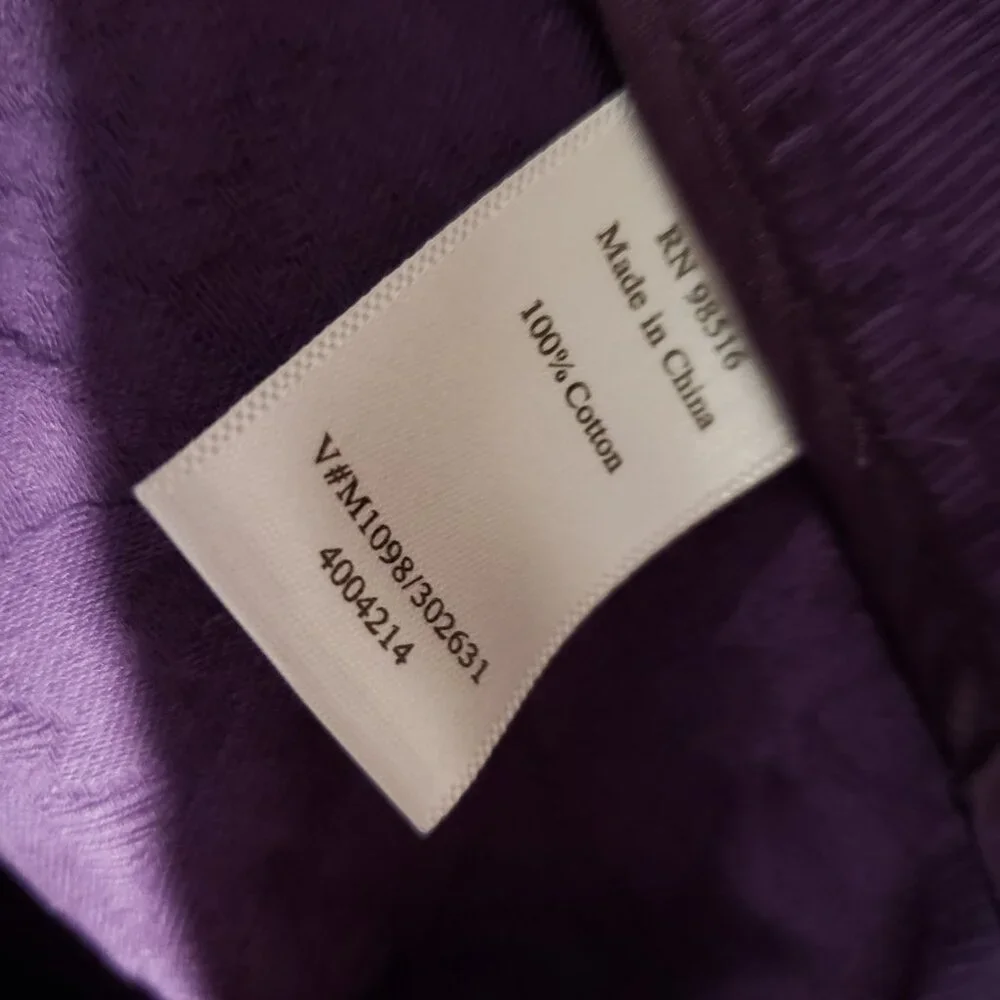 Coldwater‎ Creek PS Jacket Blazer Purple Zip Cotton Pockets Office Minimalist